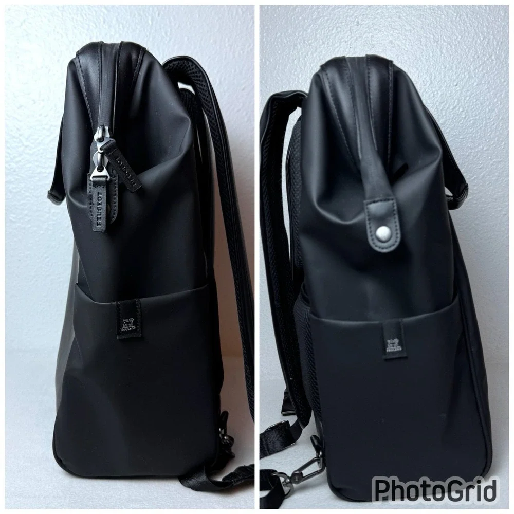 Peugeot Voyages Laptop Backpack‎ Tote Black Water Resistant RFID Security Pocket